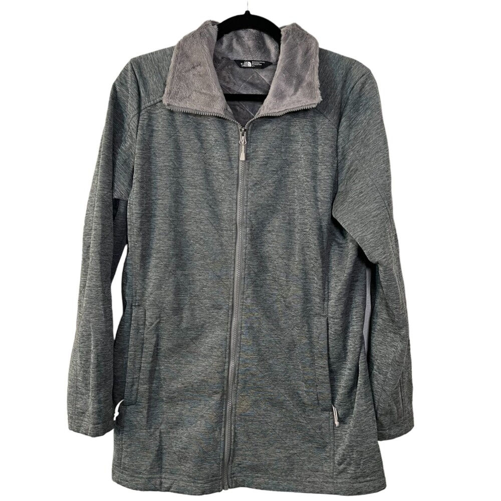The North Face Grey Quilted Fleece Lined Jacket Size Large